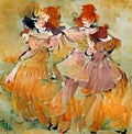 Dancing girls - colorful digital painting artwork