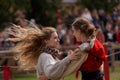 Dancing girls in medieval clothes