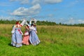 Dancing girls in summer day