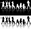 Dancing Girls Silhouettes