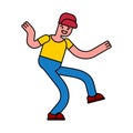 Dancing guy isolated. boy dances street dances Royalty Free Stock Photo