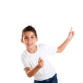 Dancing happy children kid boy with fingers up Royalty Free Stock Photo