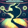 A dancing hare at a disco party