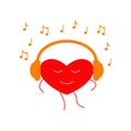 Dancing heart in headphones