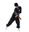 Dancing hip-hop young man on white Royalty Free Stock Photo