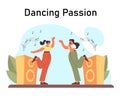 Dancing hobby. Happy female characters enjoying their free time moving Royalty Free Stock Photo