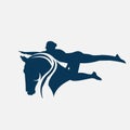 dancing horse equestrian dressage logo design vector template illustrations