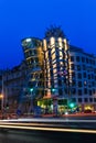 The Dancing House, or Fred and Ginger in the evening illumination, Prague