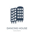 dancing house icon in trendy design style. dancing house icon isolated on white background. dancing house vector icon simple and