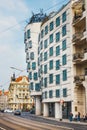 Dancing House - modern building designed by Vlado Milunic and Frank O. Gehry, Prague