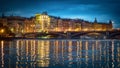 Dancing house in Prague at night, Czech republic Royalty Free Stock Photo