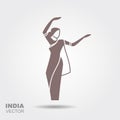 Dancing Indian woman in traditional clothing Royalty Free Stock Photo