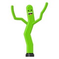 Dancing inflatable green tube man in flat style isolated on white background. Wacky waving air hand for sales and