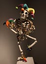 Dancing jester skeleton paper mache