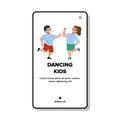 Dancing Kids Boy And Girl Talented Activity Vector