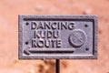 The Dancing Kudu Route metal sign at the UNESCO Twyfelfontein site