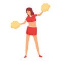 Dancing leader icon cartoon vector. Pom cheer girl Royalty Free Stock Photo