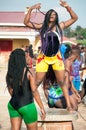 Dancing at Lido Beach, Entebbe, Uganda Royalty Free Stock Photo