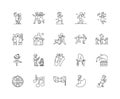 Dancing line icons, signs, vector set, outline illustration concept Royalty Free Stock Photo