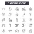 Dancing line icons, signs, vector set, outline illustration concept Royalty Free Stock Photo