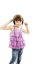 Dancing little girl headphones music