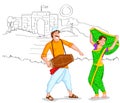 Dancing Maharashtrian couple Royalty Free Stock Photo