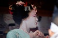 Maiko girl on dancing, Kyoto Japan. Royalty Free Stock Photo
