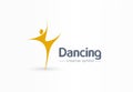Dancing man, creative symbol concept. Happiness, ballet studio, pilates abstract business logo idea. Healthy human