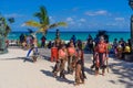 Dancing maya indian girls in Playa del Carmen, Yukatan, Mexico