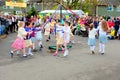 Dancing the Maypole.