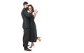 Dancing music. Couple elegant clothes visiting dancing ball. Come dance with me. Dancing school for adults