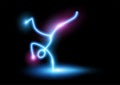 Dancing neon stick figure