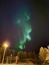 Dancing northern lights at the finnish sky Royalty Free Stock Photo