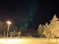 Dancing northern lights at night in Finland Royalty Free Stock Photo