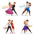 Dancing Pairs Retro Cartoon Set