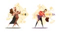 Dancing Pairs 2 Retro Cartoon Templates