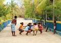 Dancing Papuan kids Royalty Free Stock Photo