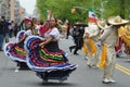 Dancing participants during the annual Cinco de Mayo Parade in New York City, USA