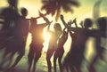 Dancing Party Enjoyment Celebration Outdoor Beach Concept Royalty Free Stock Photo