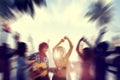 Dancing Party Enjoyment Happiness Celebration Outdoor Beach Concept