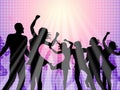 Dancing Party Means Disco Music And Celebration Royalty Free Stock Photo