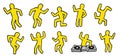 Dancing party people isolated vector pictogram