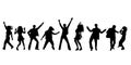 Dancing party silhouettes Royalty Free Stock Photo