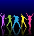 Dance club silhouette people silhouettes fun dancers night hip hop clip male young fashion adult nightclub party female man group