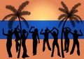 Dancing people at the beach Royalty Free Stock Photo