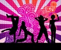Dancing people bright abstract background Royalty Free Stock Photo