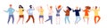 Dancing people. Characters crowd party dancing happy adults male female vector illustrations Royalty Free Stock Photo