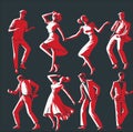 dancing people or figures moving and grooving to music Royalty Free Stock Photo