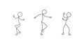 Dancing people, freehand drawing, sketch