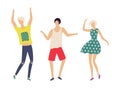 Dancing People in Good Mood Isolated Characters Royalty Free Stock Photo